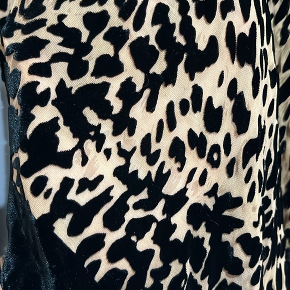 Leopard print velvet burnout cover up with beaded tassel detail - Picture 2 of 6